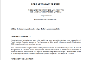 Rapport du Commissaire aux comptes et États financiers 2023