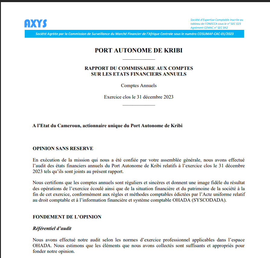 ETATS FINANCIERS 2023