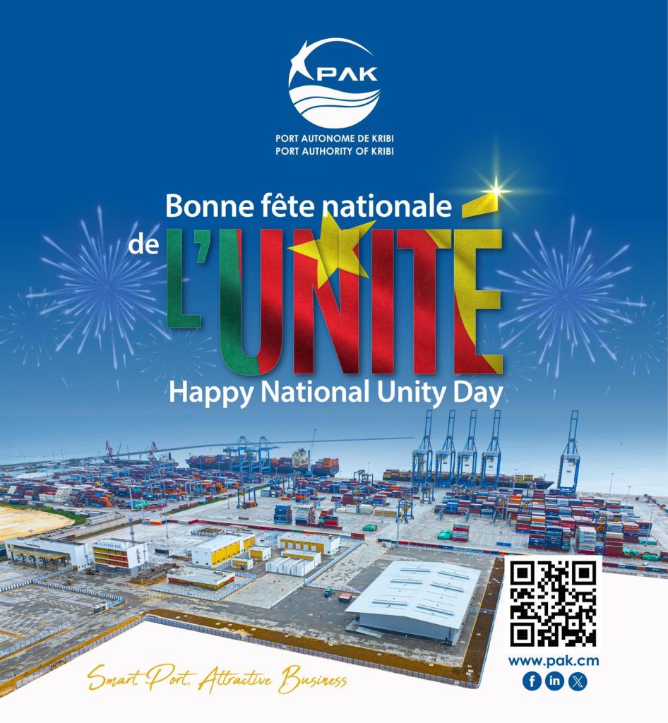 À l’occasion de la célébration du 20 mai, le Port Autonome de Kribi s’associe à la Nation pour célébrer l’unité, socle de notre vivre-ensemble et levier de notre développement.