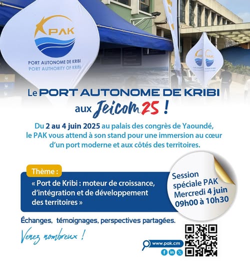 Thème de notre participation :
« Port de Kribi : moteur de croissance, d’intégration et de développement des territoires »