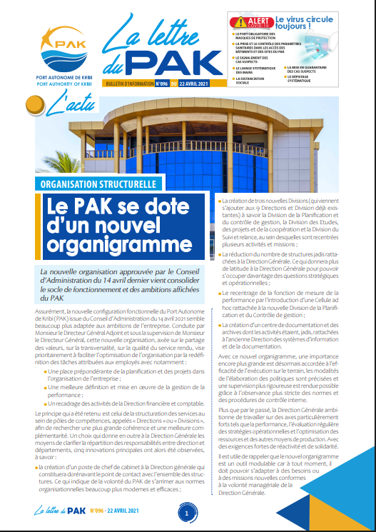 La Lettre du PAK n°096