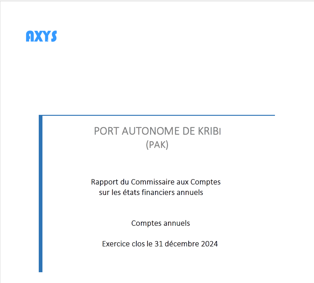 Rapport du Commissaire aux comptes et États financiers 2024