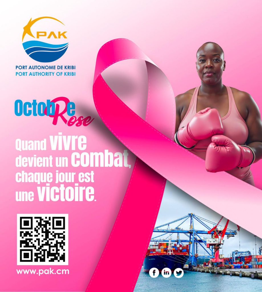 En ce mois d’octobre dédié à la sensibilisation au cancer du sein, le Port Autonome de Kribi (PAK) affirme son engagement aux côtés de toutes les femmes, en soutenant la prévention, la détection précoce et l’espoir d’un avenir sans cancer.