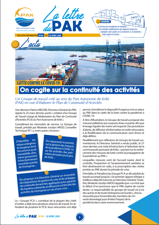 La Lettre du PAK n°041