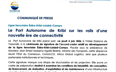 The Port Authority of Kribi on Track for a New Era of Connectivity